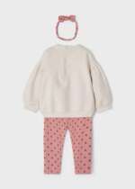 Bodkované legíny a mikina Leggings with jumper set baby Mayoral béžová ružová | Welcomebaby.sk