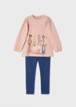 Legíny a tričko s dámami Leggings and patterned top set girl ružový 4767 | Welcomebaby.sk