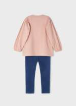 Legíny a tričko s dámami Leggings and patterned top set girl ružový 4767 | Welcomebaby.sk