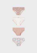MAYORAL Dievčenské nohavičky bodkované a s obrázkami Pack of 4 knickers girl ružové | Welcomebaby.sk