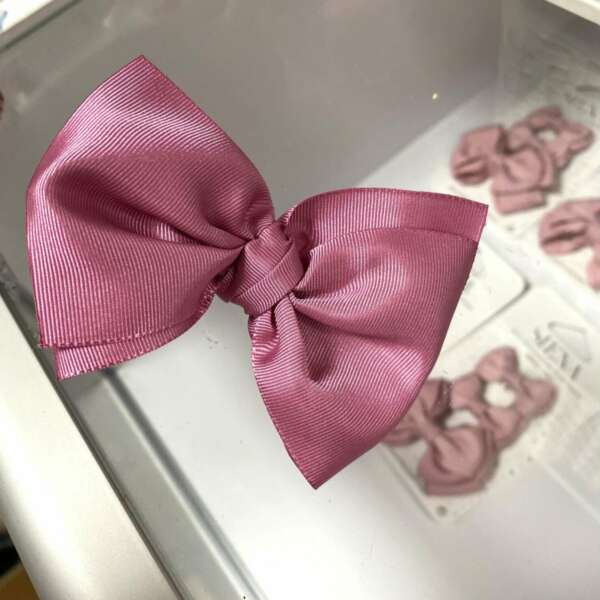 Gumička s mašľou do vlasov Faya Siena ružová antique pink | Welcomebaby.sk