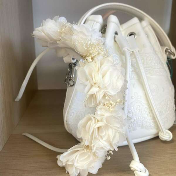 Čelenka s kvetmi a gypsomilkou Siena krémová | Welcomebaby.sk