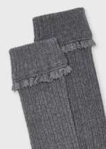 MAYORAL Vzorované pletené podkolienky s výšivkou sivé 10139 | Welcomebaby.sk