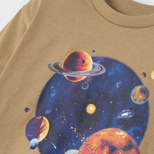 MAYORAL Chlapčenské tričko s planétami ECOFRIENDS long sleeve T-shirt boy biscuit béžová | Welcomebaby.sk