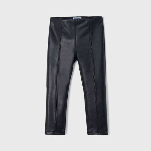 MAYORAL Koženkové legíny čierne Leatherette leggings black 4763 | Welcomebaby.sk