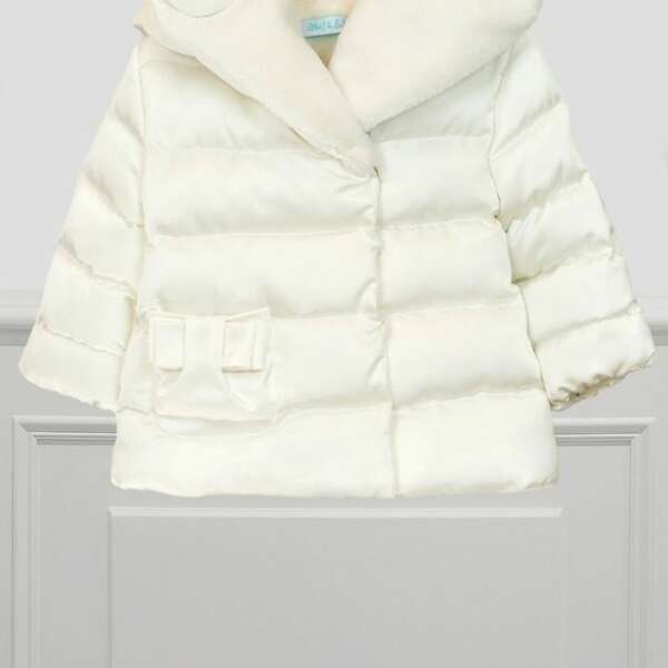 ABEL & LULA Saténová elegantná bunda s kapucňou Satin Jacket Baby krémová 5804 | Welcomebaby.sk