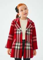 ABEL & LULA Károvaný kabát červený Plaid coat red 5828 | Welcomebaby.sk
