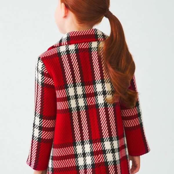 ABEL & LULA Károvaný kabát červený Plaid coat red 5828 | Welcomebaby.sk