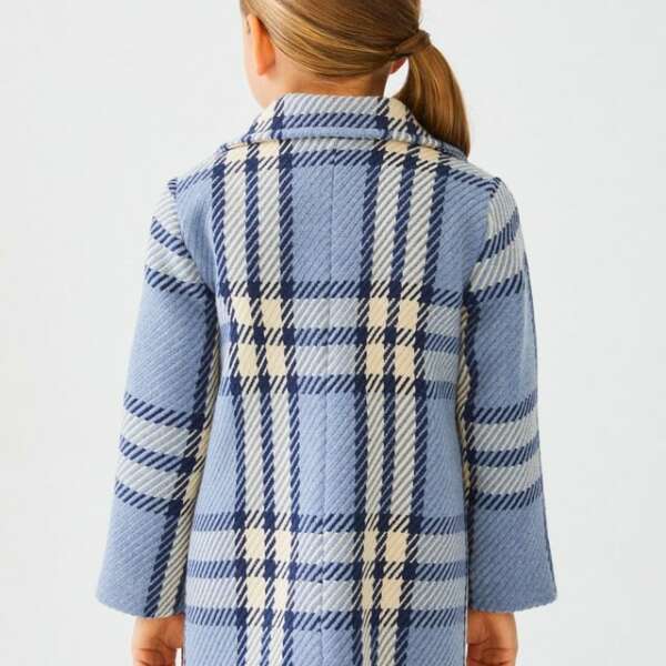 ABEL & LULA Károvaný kabát modrý Plaid coat blue 5828 | Welcomebaby.sk
