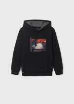 MAYORAL Chlapčenská mikina s kapucňou Hoodie boy black čierna 7449 | Welcomebaby.sk