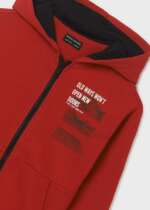 MAYORAL Chlapčenská mikina na zips s kapucňou Hoodie boy Goji berry červená 7465 | Welcomebaby.sk
