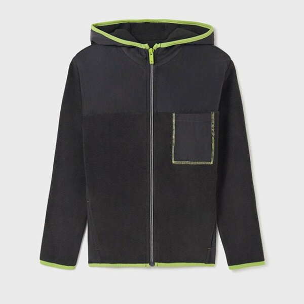 MAYORAL Chlapčenská flísova mikina s kapucňou na zips Fleece hoodie carbon sivá 7466 | Welcomebaby.sk