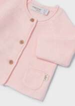 MAYORAL Dievčenský pletený sveter s ponožkami Knit long cardigan with socks newborn ružový 1346 | Welcomebaby.sk