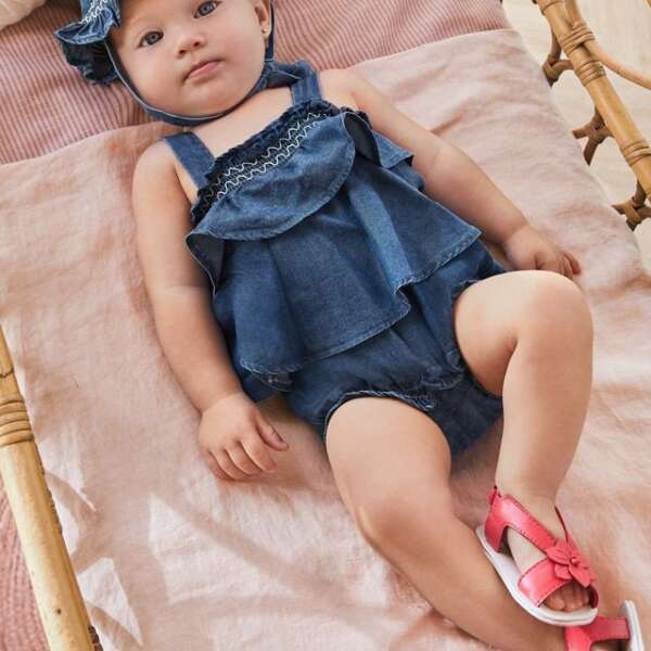 MAYORAL Rifľový overal baby modrý Denim romper 1683 | Welcomebaby.sk