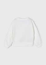 Dievčenská mikina so srdiečkami Jumper with applique girl Mayoral biela 3422 | Welcomebaby.sk