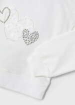 Dievčenská mikina so srdiečkami Jumper with applique girl Mayoral biela 3422 | Welcomebaby.sk