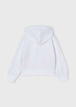 MAYORAL Dievčenská mikina s kapucňou Hoddie with zip biela 3428 | Welcomebaby.sk