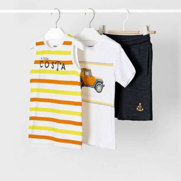 MAYORAL Tričko, tielko, kraťasy Boy short set 3653 | Welcomebaby.sk