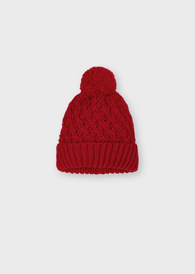 MAYORAL Dievčenská pletená čiapka s brmbolcom červená Knitted hat red 10160 | Welcomebaby.sk MAYORAL Dievčenská pletená čiapka s brmbolcom červená Knitted hat red 10160 | Welcomebaby.sk