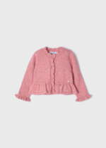 MAYORAL Sveter s volánom ružový Knitted cardigan baby pink 2315 | Welcomebaby.sk