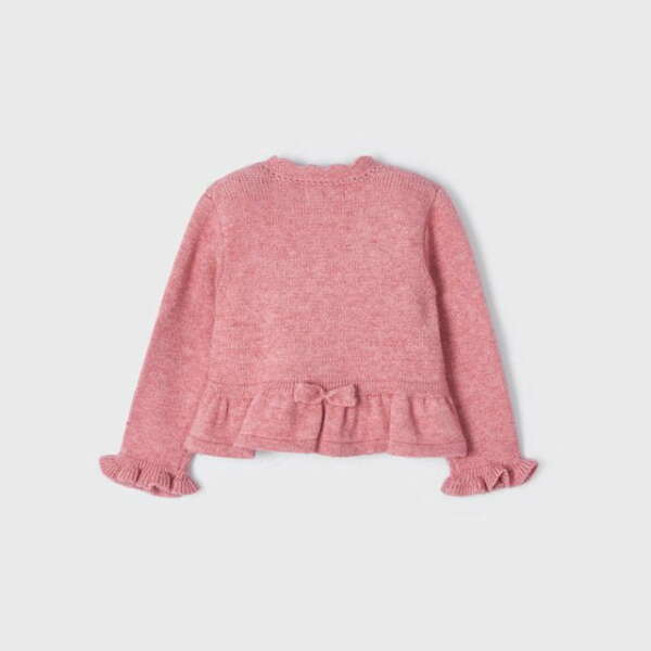 MAYORAL Sveter s volánom ružový Knitted cardigan baby pink 2315 | Welcomebaby.sk