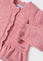 MAYORAL Sveter s volánom ružový Knitted cardigan baby pink 2315 | Welcomebaby.sk