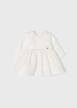 MAYORAL Slávnostné šaty pre bábätká krémové Ceremony dress baby crudo 2822 | Welcomebaby.sk