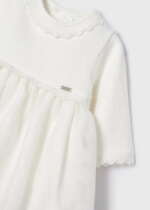 MAYORAL Slávnostné šaty pre bábätká krémové Ceremony dress baby crudo 2822 | Welcomebaby.sk