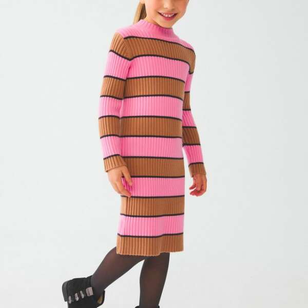 ABEL & LULA Rebrované pruhované pletené šaty Rib knit dress 5525 | Welcomebaby.sk