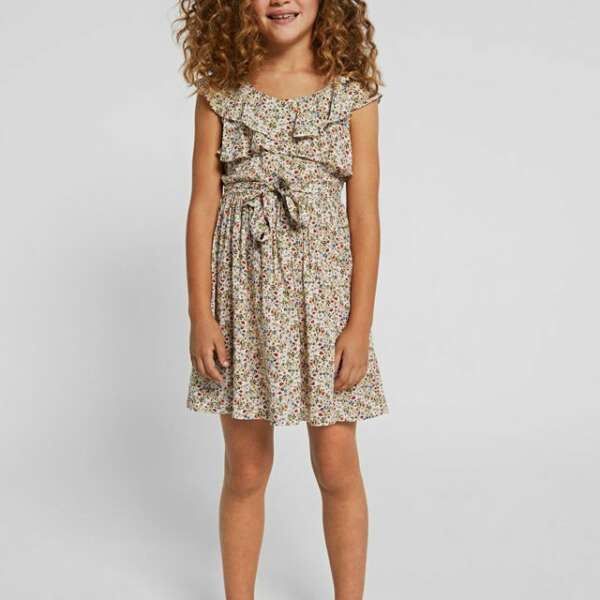 MAYORAL Šaty s mini kvetmi béžová Flowers dress 6978 | Welcomebaby.sk