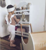 CÓNDOR Pančuchy na traky s volánom krémové bez nožičiek Flounced Suspender Cotton Leggings cream 2401 | Welcomebaby.sk