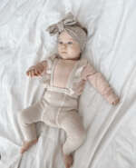 CÓNDOR Pančuchy na traky s volánom béžové bez nožičiek Flounced Suspender Cotton Leggings linen 2401 | Welcomebaby.sk