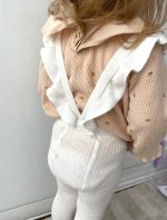 CÓNDOR Pančuchy na traky s volánom krémové bez nožičiek Flounced Suspender Cotton Leggings cream 2401 | Welcomebaby.sk