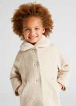 MAYORAL Kožušinový kabát béžový Terry coat beige 4484 | Welcomebaby.sk