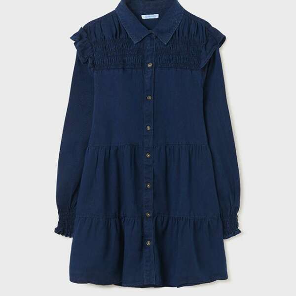 MAYORAL Rifľové šaty modré Denim Dress blue 7943 | Welcomebaby.sk