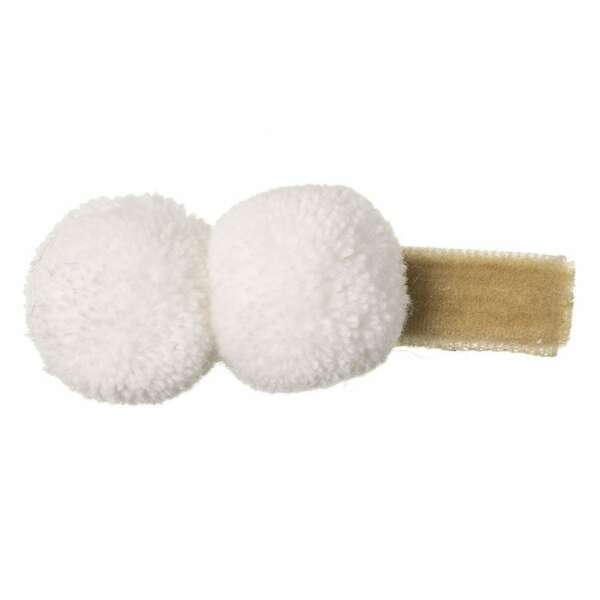 Welcome Baby Sponka s brmbolcami krémová Clip two pompoms cream | Welcomebaby.sk
