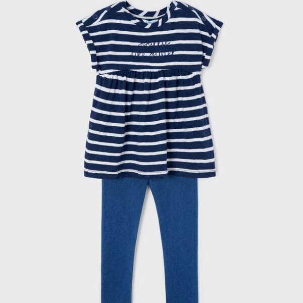 MAYORAL Legínový tunikový setmodrý Legging set blue striped 3763 | Welcomebaby.sk