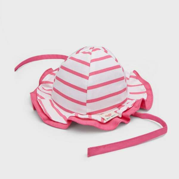 MAYORAL Letný klobúčik ružový pruhovaný Striped Cotton Hat 9488 | Welcomebaby.sk