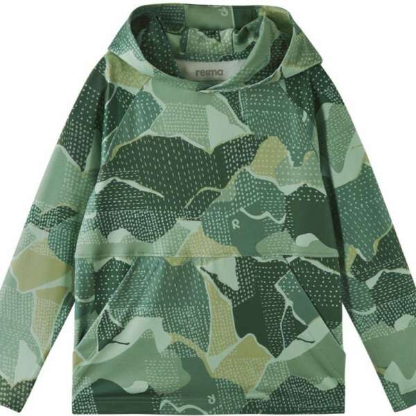 REIMA Mikina Lupaus vzorovaná zelená Hoodie patterned green clay 5200122B | Welcomebaby.sk