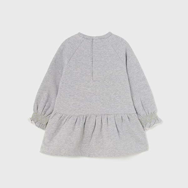 Teplákové šaty sivé s gumičkovými rukávmi Fleece dress baby Mayoral silver 2956 | Welcomebaby.sk