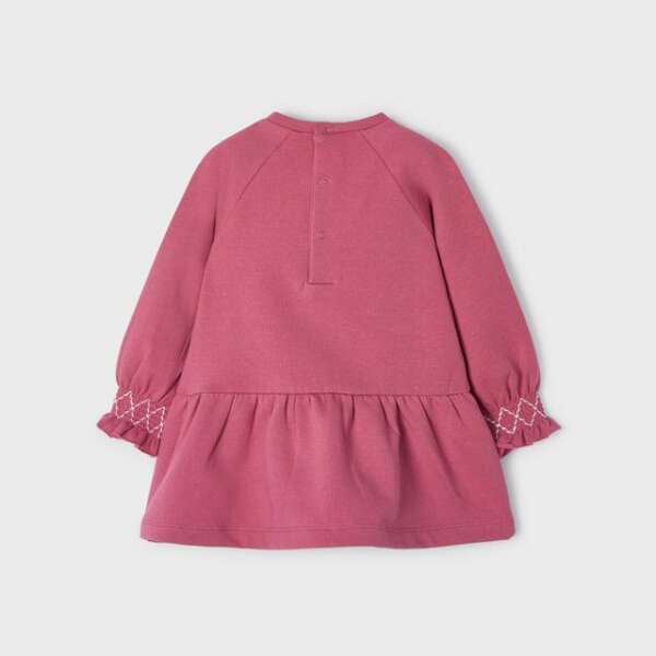 Teplákové šaty ružové blush s gumičkovými rukávmi Fleece dress baby Mayoral 2956 | Welcomebaby.sk