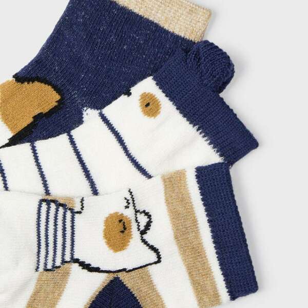 MAYORAL Ponožky tmavomodré Set 3 socks dark blue 9537 | Welcomebaby.sk