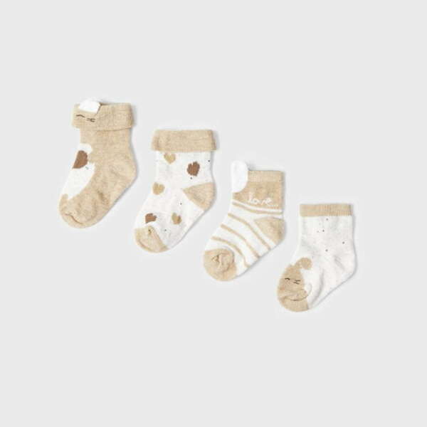 MAYORAL Ponožky hnedé Set 4 socks brown 9540 | Welcomebaby.sk