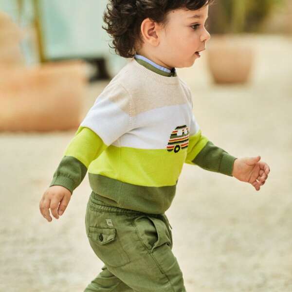 MAYORAL Nohavice zelené Linen pants green 1502 | Welcomebaby.sk
