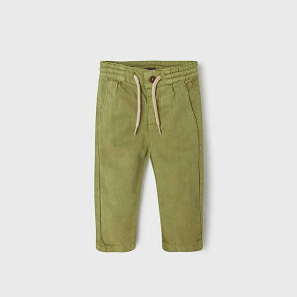 MAYORAL Nohavice zelené Linen pants green 1502 | Welcomebaby.sk