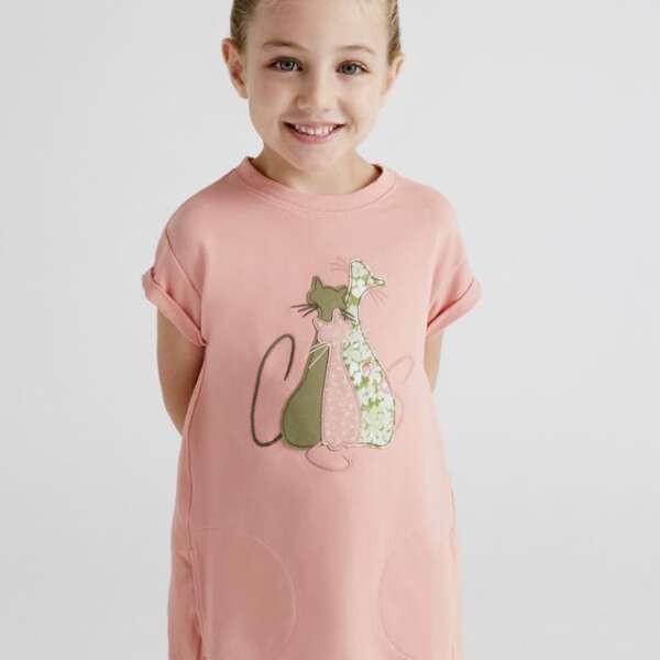 MAYORAL Šaty s mačkami ružové Dress with cats pink 3492 | Welcomebaby.sk