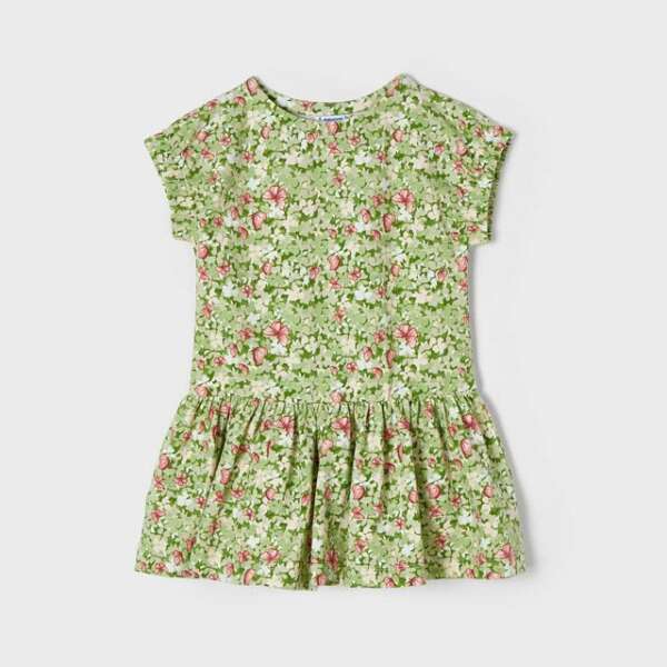 MAYORAL Šaty s kvetmi zelené Flowers dress laurel green 3943 | Welcomebaby.sk