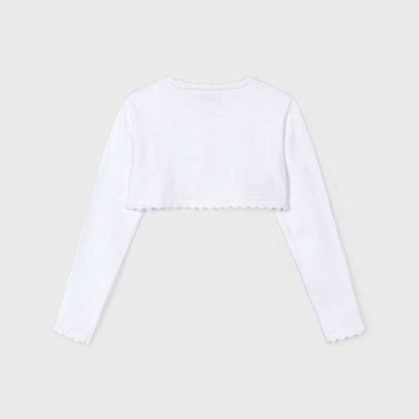 MAYORAL Bolerko s jemným vzorom biele Cardigan with a delicate pattern white 320 | Welcomebaby.sk