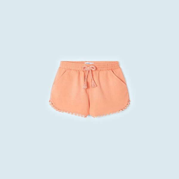 MAYORAL Kraťasy s guličkami broskyňové Shorts peach 607 | Welcomebaby.sk