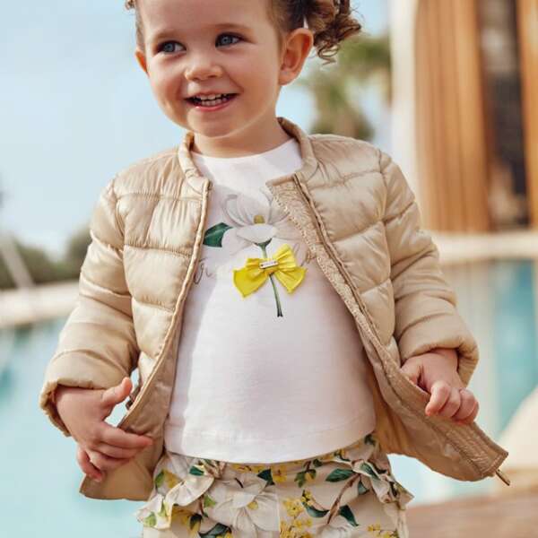 MAYORAL Prešívaná vetrovka béžová Quilted windbreaker beige 1411 | Welcomebaby.sk